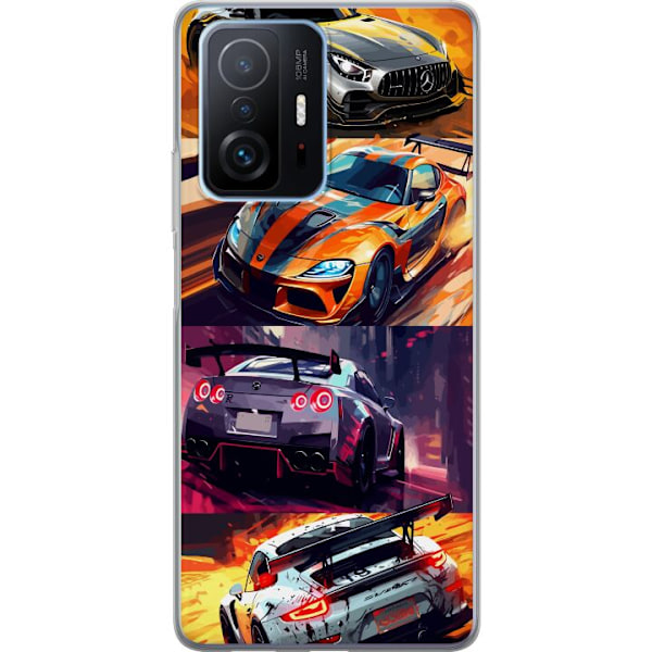 Xiaomi 11T Gennemsigtig cover Rallyfeber - fartfyldt motiv med