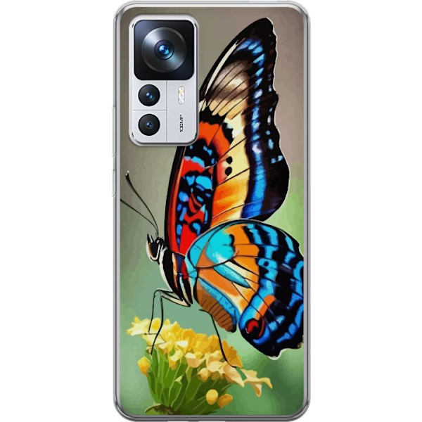Xiaomi 12T Pro Genomskinligt Skal Fjäril Natur Sommar Motiv Vingar Färgstark Design Populär Dekor Grafiskt Exotiskt Tema
