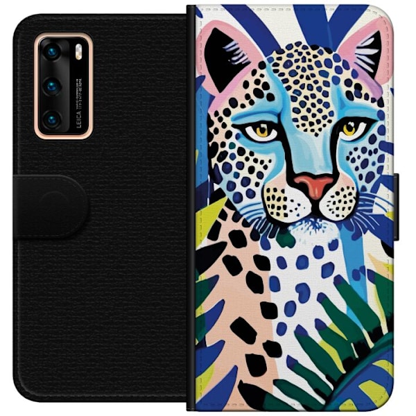 Huawei P40 Lommeboketui Levende Leopard