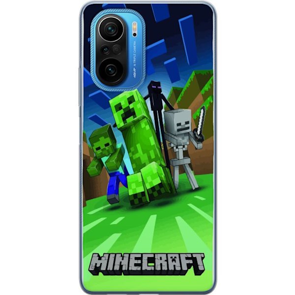 Xiaomi Poco F3 Läpinäkyvä kuori Minecraft Creeper mobilskal i klassisk grön pixelstil