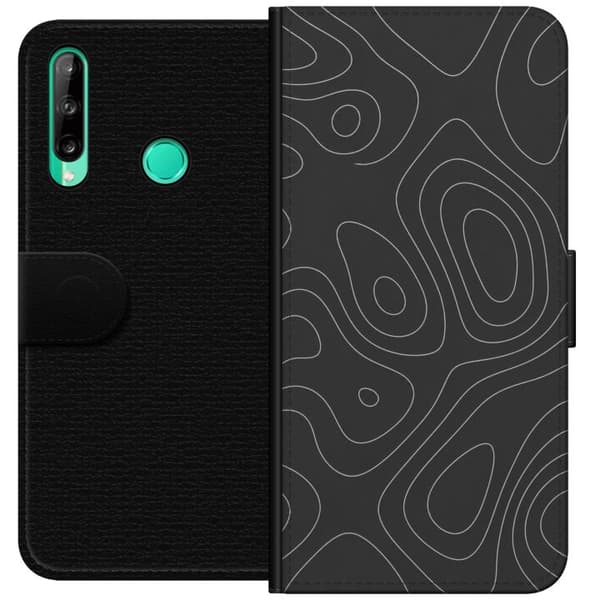 Kompatibel Tegnebogsetui til Huawei P40 lite E Grå kortlinjer grå