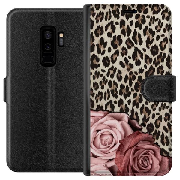 Kompatibel Tegnebogsetui til Samsung Galaxy S9+ Leopard Rosen