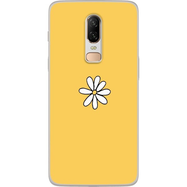 OnePlus 6 Gennemsigtig cover Daisy Orange