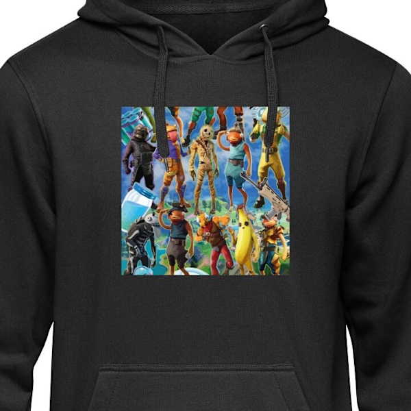 Barn-Hoodie | Mjuk Huvtröja för Barn Fortnite svart 5-6 År