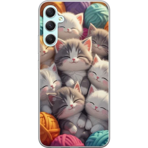 Kompatibelt Mobildeksel til Samsung Galaxy A34 Sovande kattungar beige