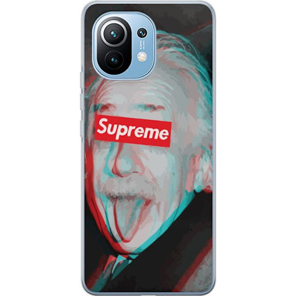 Xiaomi Mi 11 Läpinäkyvä kuori Supreme Albert Einstein 3D Motiivi Katumuoti Suunnittelu Suosittu Tiede Ikoni Kaupunkitaide
