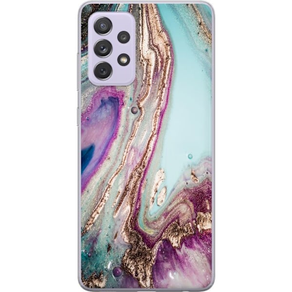 Samsung Galaxy A52s 5G Läpinäkyvä kuori Lila marmori
