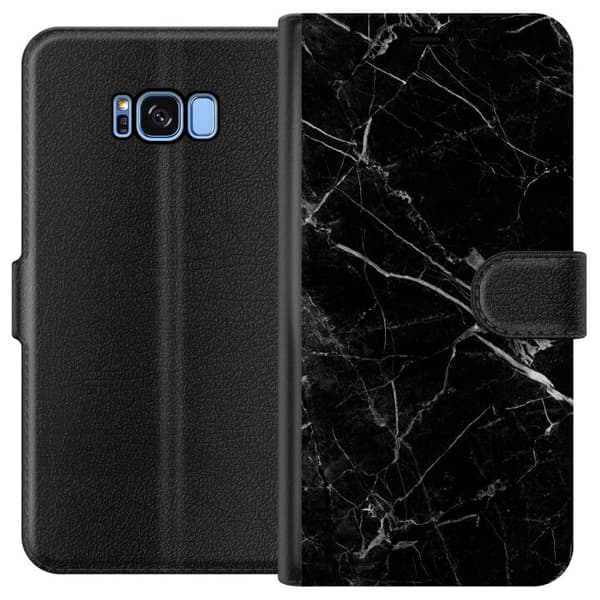 Kompatibelt Plånboksfodral till Samsung Galaxy S8 black marble