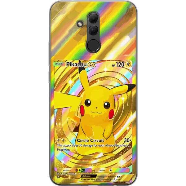 Kompatibelt Mobildeksel til Huawei Mate 20 lite Gullig Pikachu EX samlebilde med regnbueeffekter gull