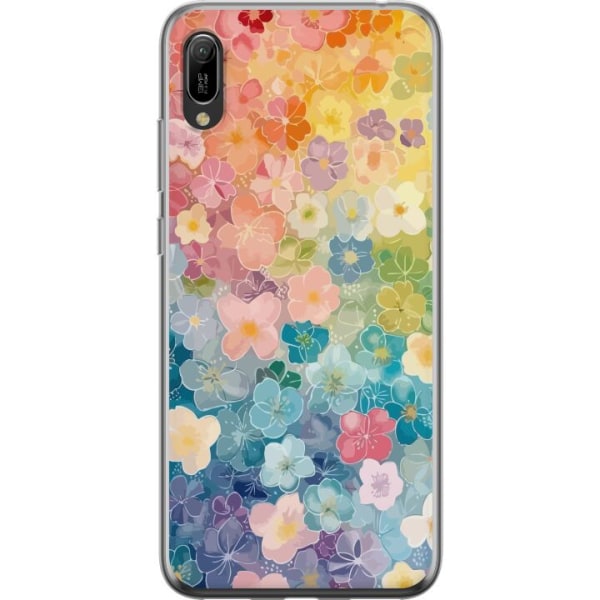 Huawei Y6 Pro (2019) Gennemsigtig cover Små blomster