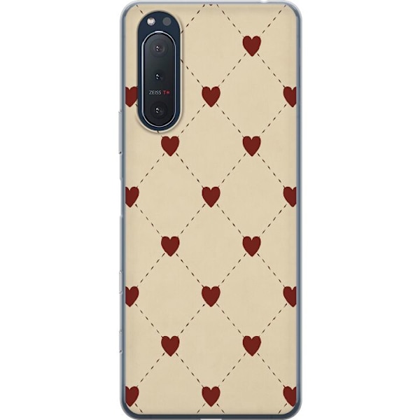 Sony Xperia 5 II Genomskinligt Skal Heart Grid