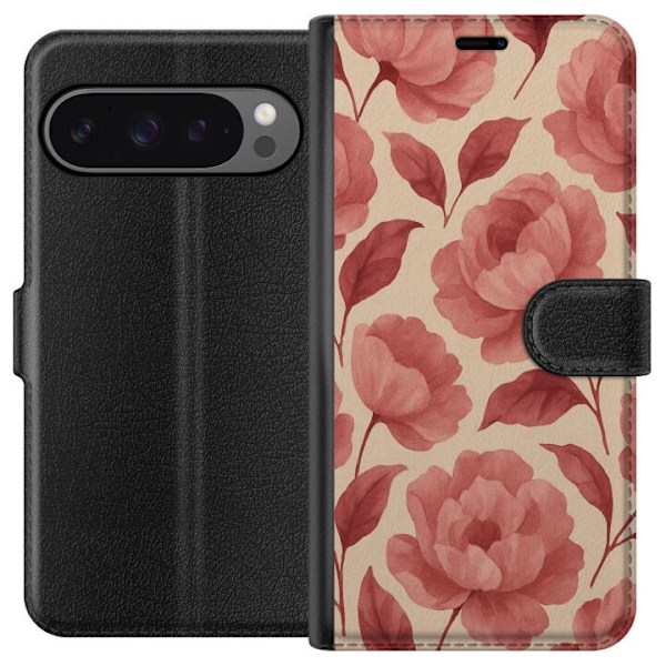 Google Pixel 9 Pro XL Lompakkokotelo Ruusun Kukinta