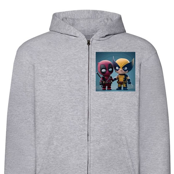 Zip-Hoodie | Hættetrøje med Lynlås til Voksne Deadpool & Wo grå M