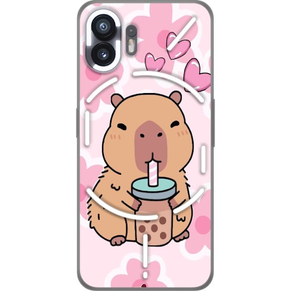 Nothing Phone (2) Läpinäkyvä kuori Kawaii Capybara Sydän Anime-tyyli Söpö Suunnittelu Eläinaihe TikTok Suosittu Lahja Tyttö