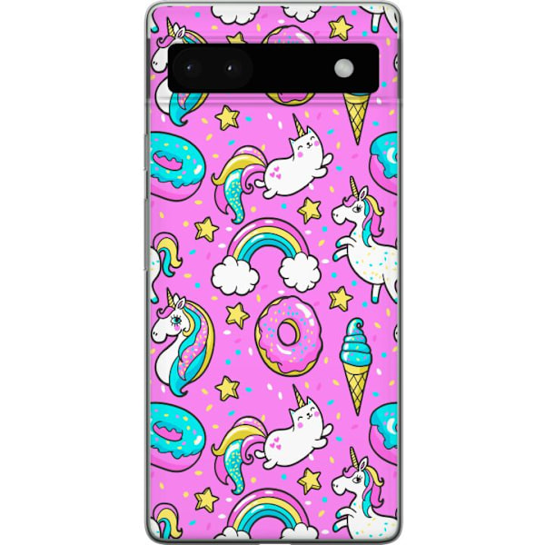 Google Pixel 6a Läpinäkyvä kuori Unikorni