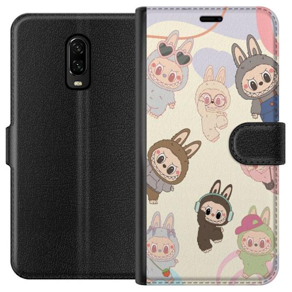 OnePlus 6T Tegnebogsetui Labubu Pop Mart Samling Motiv Figur Samling Design Populært Art Toy Pop Mart Kreativ Grafisk