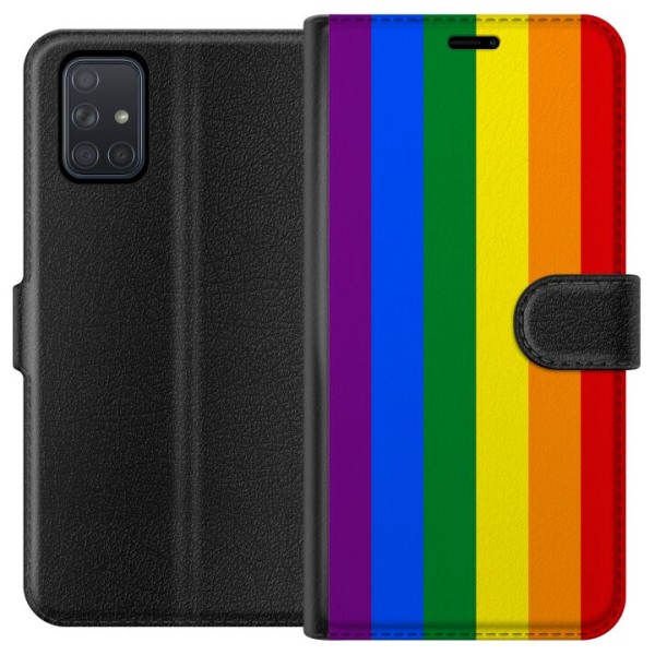 Samsung Galaxy A71 Lompakkokotelo Pride Flagga