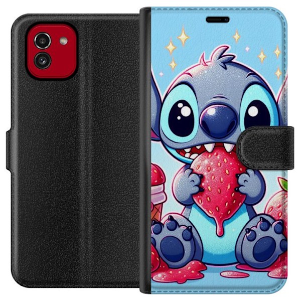 Samsung Galaxy A03 Tegnebogsetui Strawberry Stitch