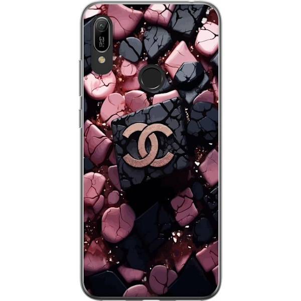 Huawei Y6 (2019) Genomskinligt Skal Chanel Black and Pink