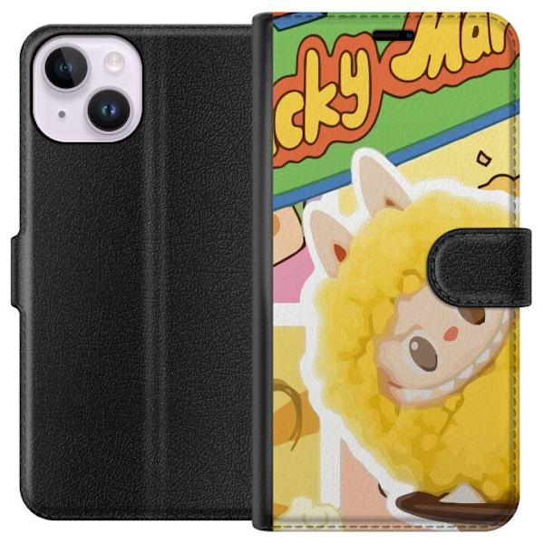 Apple iPhone 14 Plånboksfodral Labubu Wacky Mart Pop Mart Serie Samlarfigur Söt Design Populärt Motiv Figurserie Kreativ Art Toy