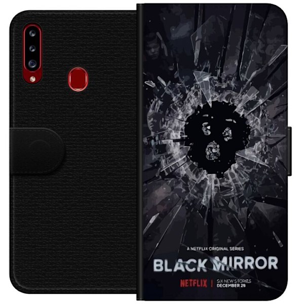 Samsung Galaxy A20s Tegnebogsetui Black Mirror Sci-Fi Netflix