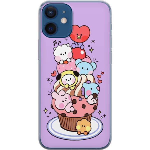 Kompatibelt Mobildeksel til Apple iPhone 12 mini Søt cupcake med kawaii-dyr og hjerter