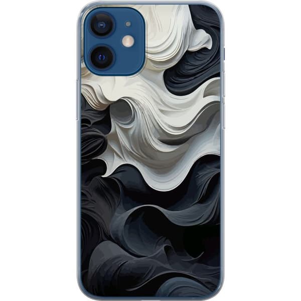 Kompatibelt Mobildeksel til Apple iPhone 12 mini Silke Svart/Hvit