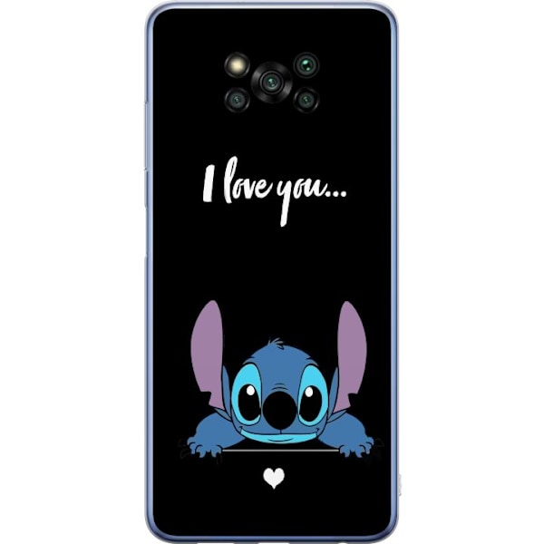 Xiaomi Poco X3 Pro Genomskinligt Skal Stitch I Love You