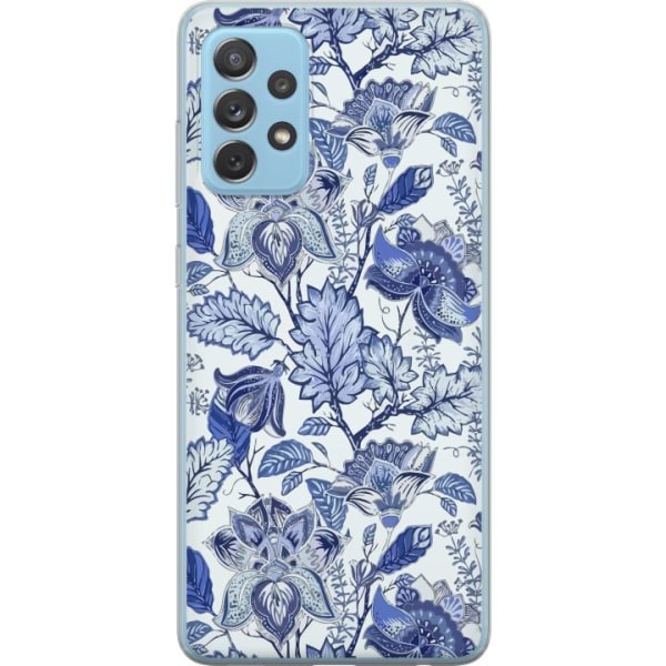 Samsung Galaxy A72 5G Gennemsigtig cover Blomster Blå...