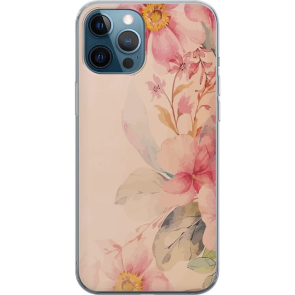 Apple iPhone 12 Pro Gennemsigtig cover Farverige Blomster