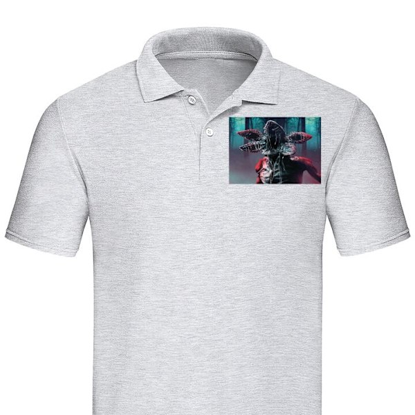 Poloshirt til Voksen | Elegant Poloshirt Fremmede ting monster Grå Stor