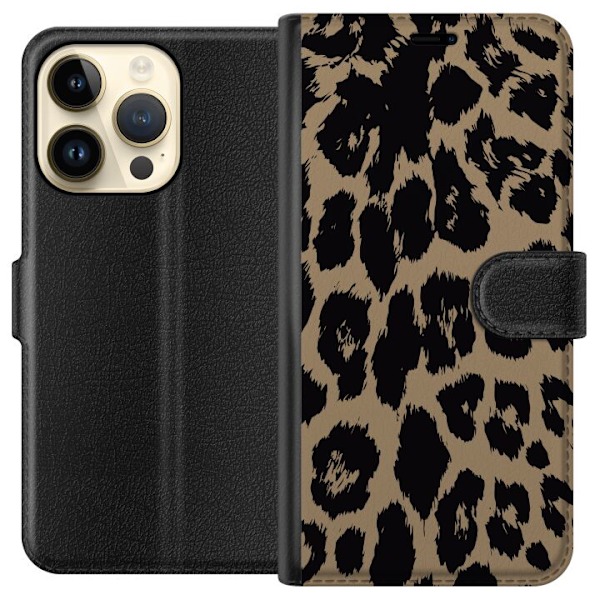 Apple iPhone 14 Pro Plånboksfodral Leopard