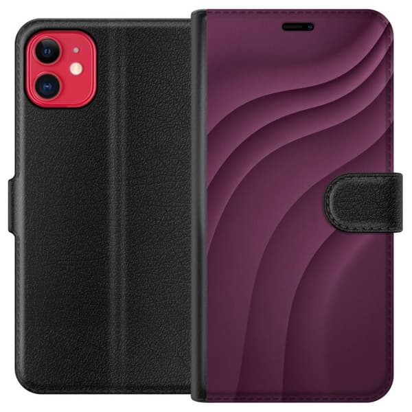 Kompatibel Tegnebogsetui til Apple iPhone 11 Blommebølger lilla