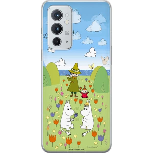 Kompatibelt Mobildeksel til OnePlus 9RT 5G Mumin i blomsteräng grønn