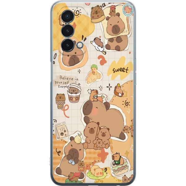 OnePlus Nord N200 5G Läpinäkyvä kuori Kawaii capybara mobilskal med gulliga djurmotiv