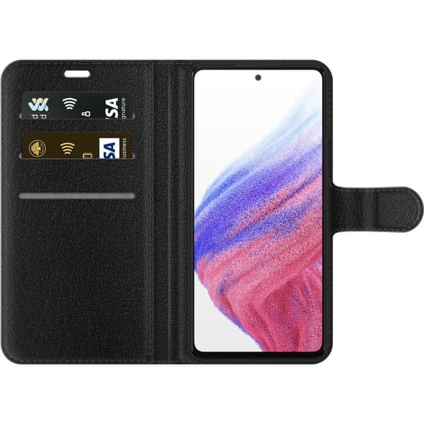 Kompatibelt Plånboksfodral till Samsung Galaxy A53 5G Närbild av en vithaj under vattnet blå