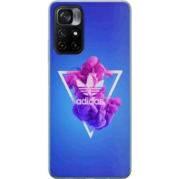 Xiaomi Poco M4 Pro 5G Genomskinligt Skal Adidas-inspirerad blå design – sportigt motiv med retrovibe i blå toner
