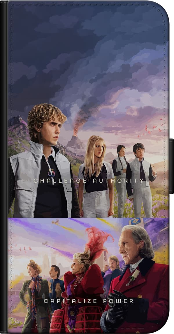Kompatibel Tegnebogsetui til Xiaomi Redmi Note 8 Pro  The Hunger Games med flere karakterer og vulkan