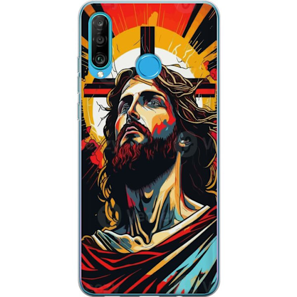 Huawei P30 lite Läpinäkyvä kuori Jeesus ja Kortti - uskonno