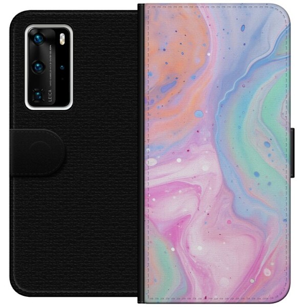 Huawei P40 Pro Tegnebogsetui Pastelmarmor