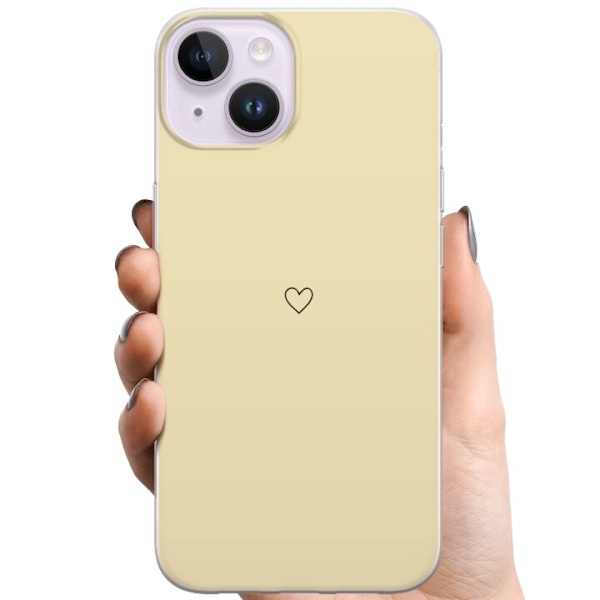 Apple iPhone 15 TPU Mobildeksel Hjerte Gul