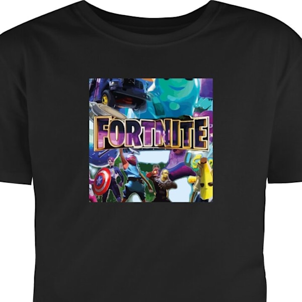 T-paita Aikuisille | Klassinen Aikuisten T-paita Fortnite musta M