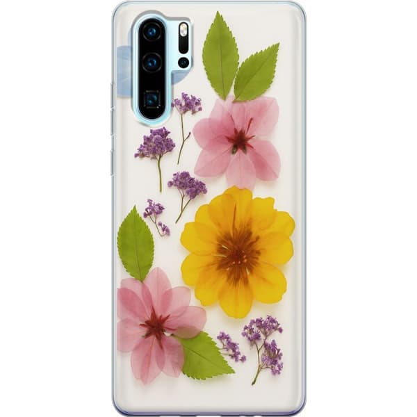 Kompatibelt Mobildeksel til Huawei P30 Pro Pressede blomster