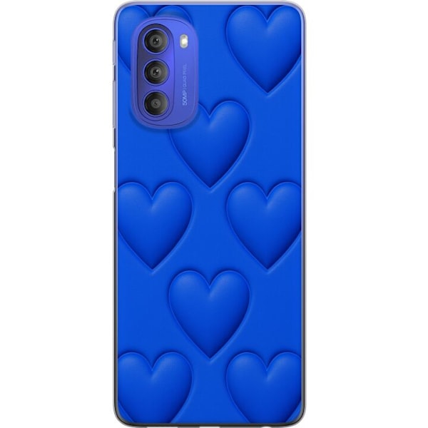 Motorola Moto G51 5G Genomskinligt Skal Blue Hearts