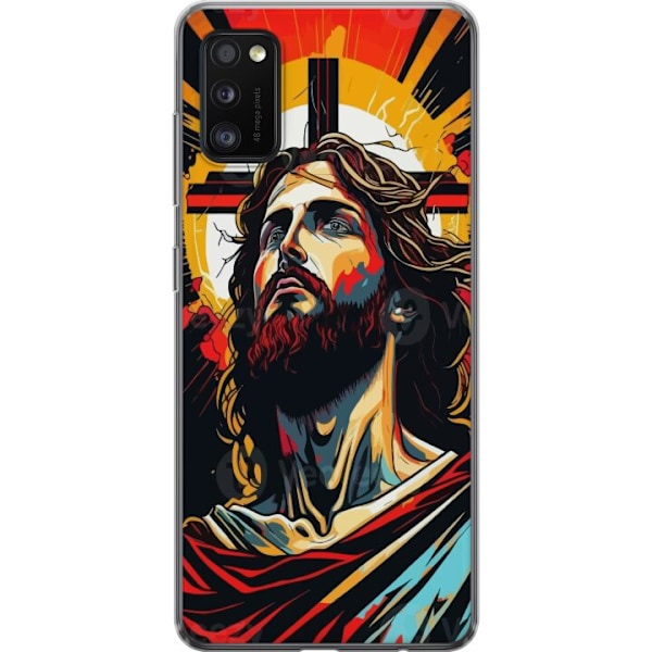 Samsung Galaxy A41 Läpinäkyvä kuori Jeesus ja Kortti - usko