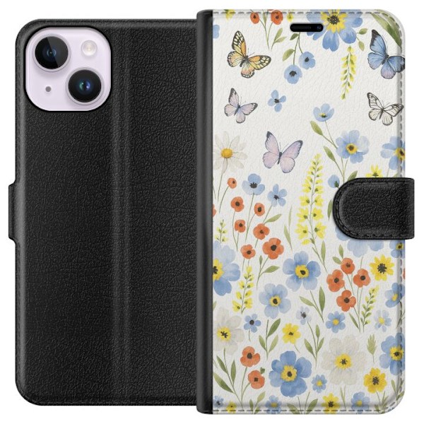 Apple iPhone 14 Plånboksfodral Sommarblommor