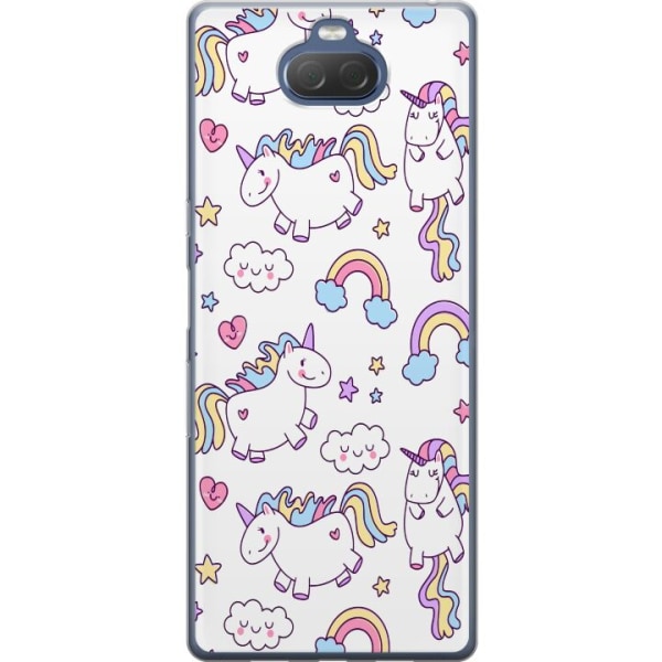 Sony Xperia 10 Plus Gennemsigtig cover Unicorn Mønster