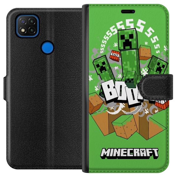 Xiaomi Redmi 9C Plånboksfodral Minecraft Boom