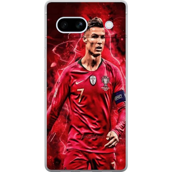 Google Pixel 7a Genomskinligt Skal Ronaldo Skills – CR7 Design för Äkta Supporters