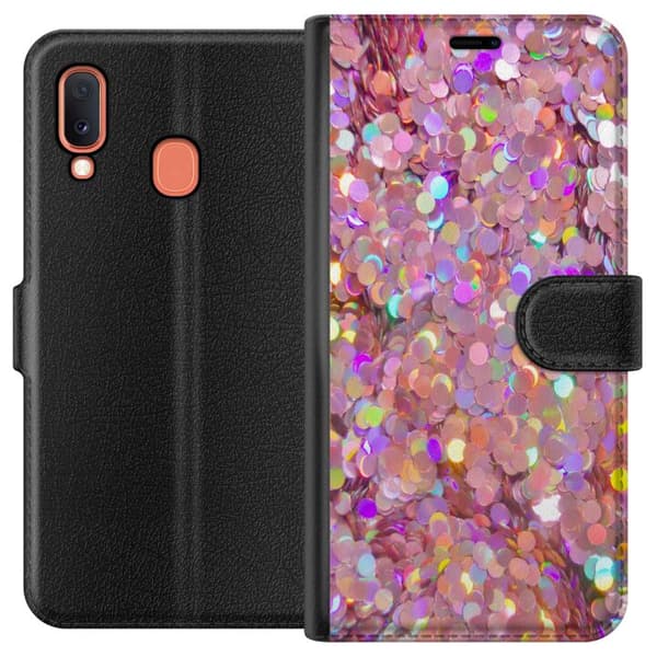 Kompatibelt Plånboksfodral till Samsung Galaxy A20e Glitter